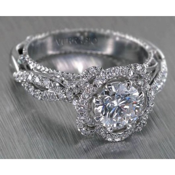 -sz7 Diamond 925/14k STERLING SILVER ring #37 size 6,7,8,9,10 - Picture 4 of 6